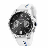 Tommy Hilfiger 1791475 Men's White Silicone Band Back Dial Watch 46mm