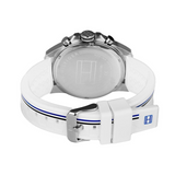 Tommy Hilfiger 1791475 Men's White Silicone Band Back Dial Watch 46mm