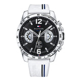 Tommy Hilfiger 1791475 Men's White Silicone Band Back Dial Watch 46mm