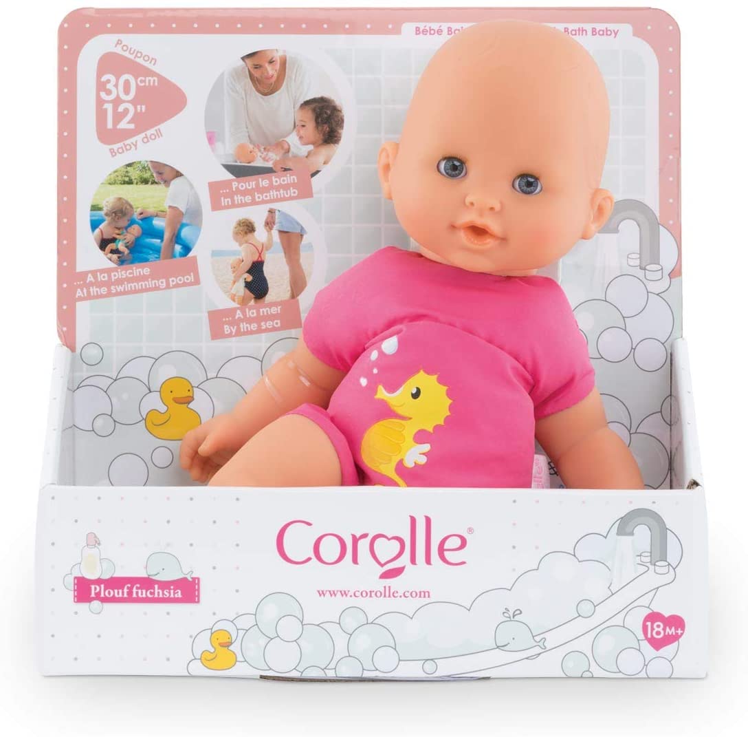 Corolle - Mon Premier Poupon Bebe Bath Plouf Fuschia - 12 Baby Doll –  Blasani