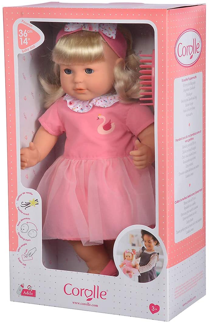 Corolle - Adèle - 14’’ Baby Doll with Brush for Real Hair Play