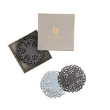 Mijal Gleiser Double Sided Coasters Laser Cut Heat Resistant Non Slip Stain Resistant Multiple Designs Set of 6